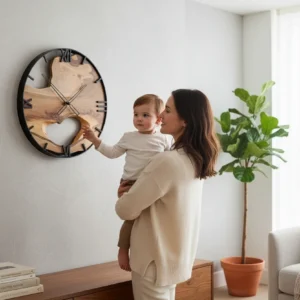 Strona główna 50 Zegar ścienny LOFT 50 cm – drewno orzech włoski